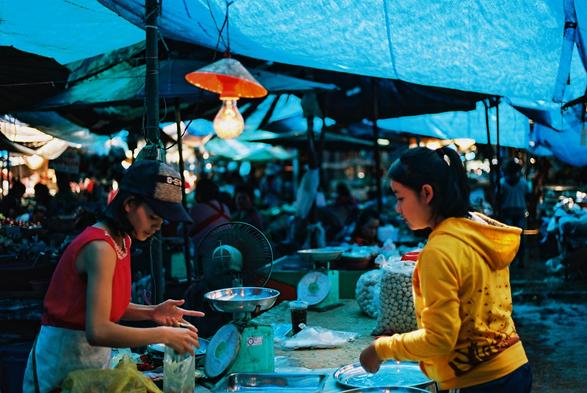 Le marché du matin, Vientiane, Laos