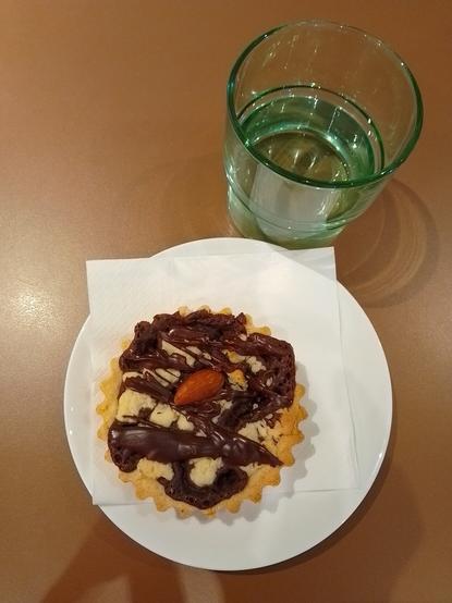 Orange dark chocolate almond tart