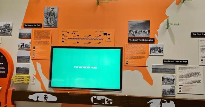 The Western Trail information panel in the Cattle Raisers Museum.