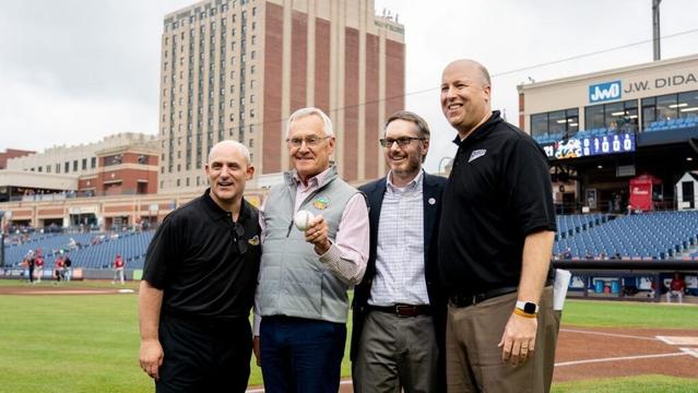 Akron RubberDucks President-General Manager Jim Pfander receives honor