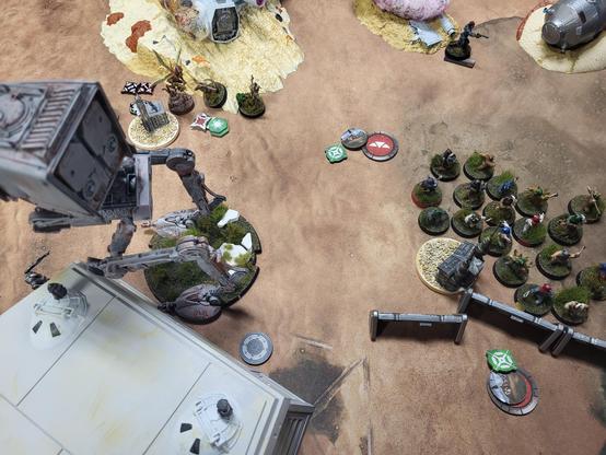 A huge swarm of ewok minis follow their looted AT-ST walker as they claim all the objectives for huge points.