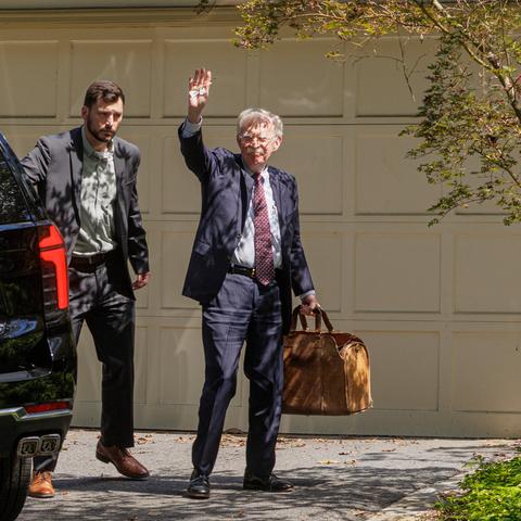 John Bolton, President Trump’s former national security adviser, returning to his home after the F.B.I. searched his home in August.