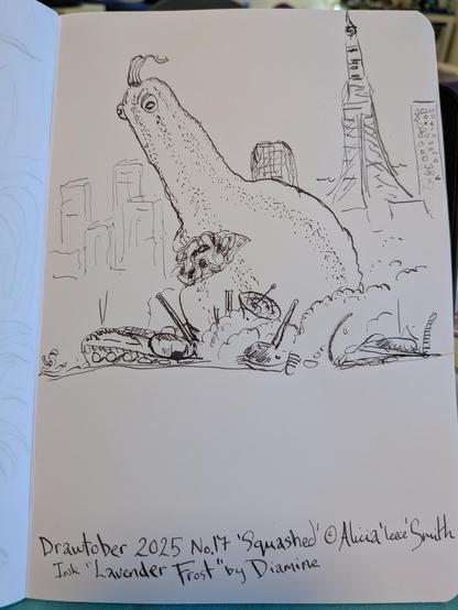 A few type 61 tanks are squashed in finest Toho SDF tradition as a giant marrow rampages across Tokyo.