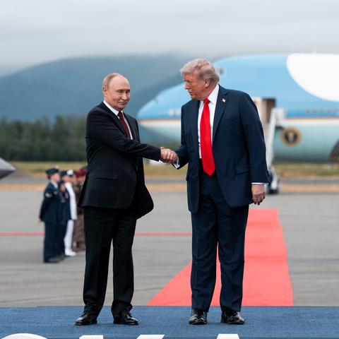 President Donald Trump, seen in Alaska in August, says he plans to meet again with President Vladimir Putin of Russia to discuss a cease-fire. President Volodymyr Zelensky of Ukraine has arrived in Washington to seek more weapons.