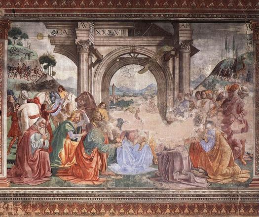 Photograph (colour): Domenico Ghirlandaio's painting "Adoration of the magi"