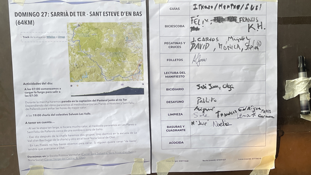 Info über die Etappe und die Einteilung in die Gemeinschaftsdienste.