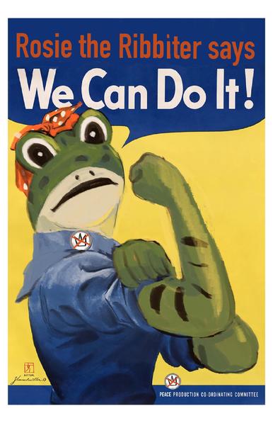 Rosie The Ribbiter

Frog flexing with headscarf - Caption Rosie the Ribbiter says We Can Do It!

Artist: Jo Blakely - Jo - pièce de résistance Mastodon: @JoBlakely@mastodon.social Free to use - DO NOT MODIFY - AI Free