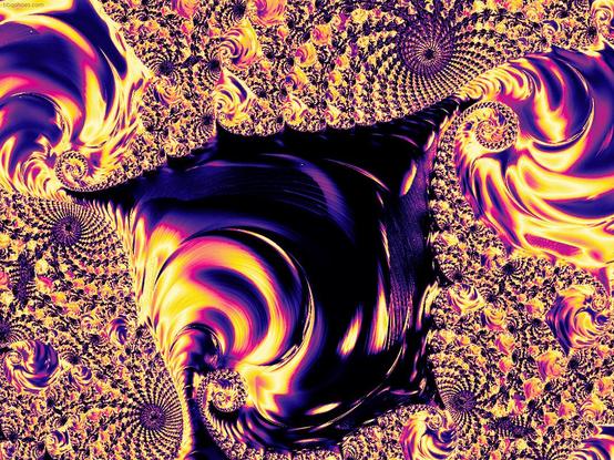 golden swirls and purple whorls