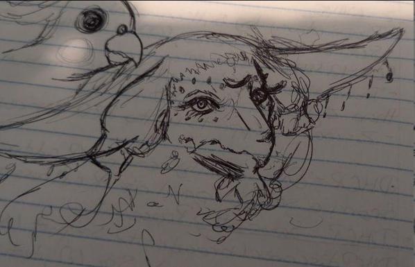 Quick pen drawing of a headshot of King Rauru