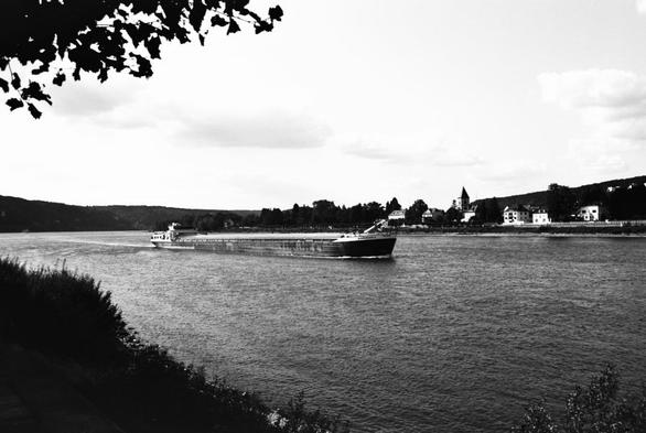 A barge on the river Rhine