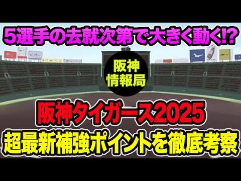 【5選手の去就次第で大きく動く】阪神タイガース2025超最新の補強ポイントを徹底考察!! ドラフトまで1週間を切ってる件について【阪神タイガース】
