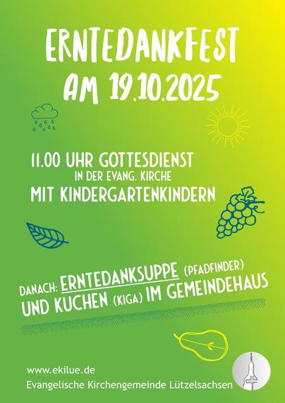 Plakatinhalt: 11 Uhr Gottesdienst mit Kindergarten, im Anschluss Eintopfessen der Pfadfinder VCP