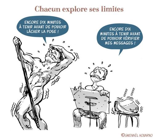 dessin satirique sur les modèles vivants