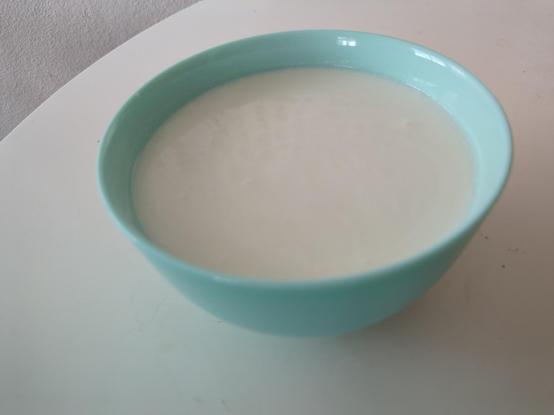 Strained milk kefir.