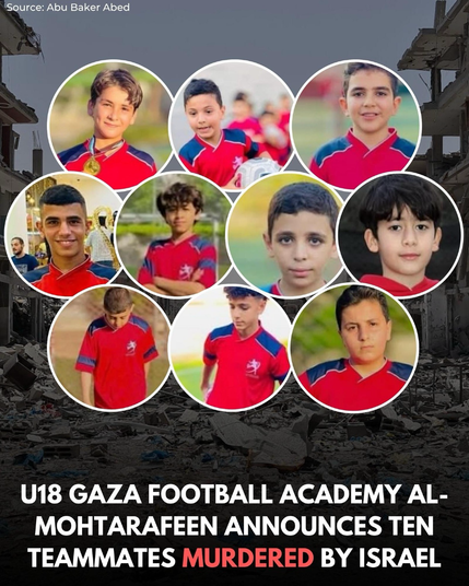 Murdered Palestinian under 18 soccer players in Gaza