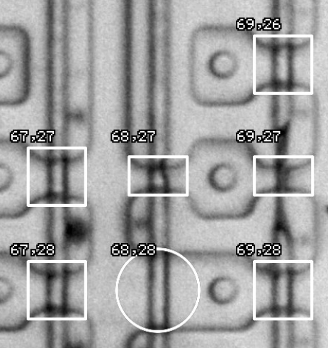 the 8087 microcode zoomer showing bit classifications and their logical coordinates