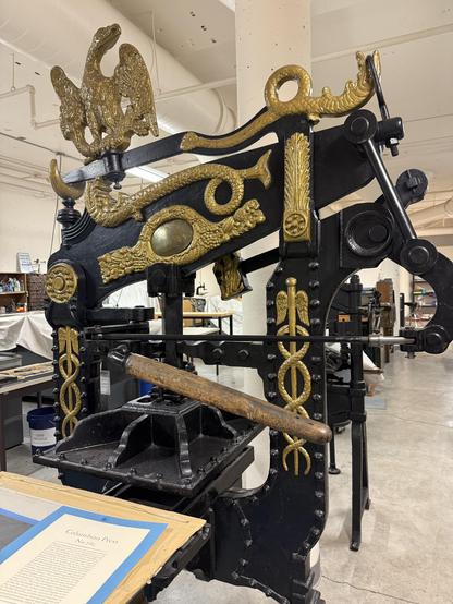 A very old type press called Columbian Press.