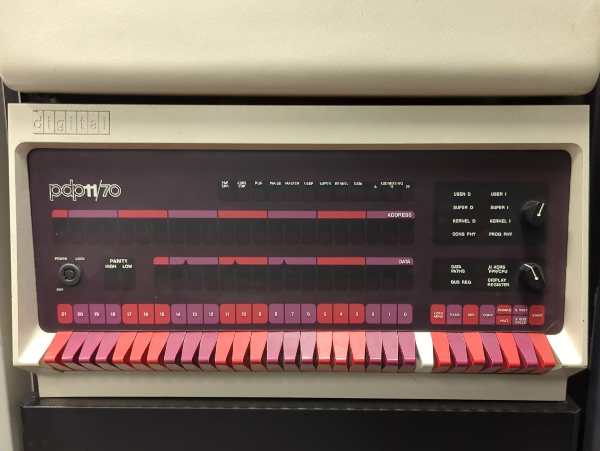 DEC PDPs & friends at the System Source Museum (Maryland Technology Museum) computer input device in pinkish purple