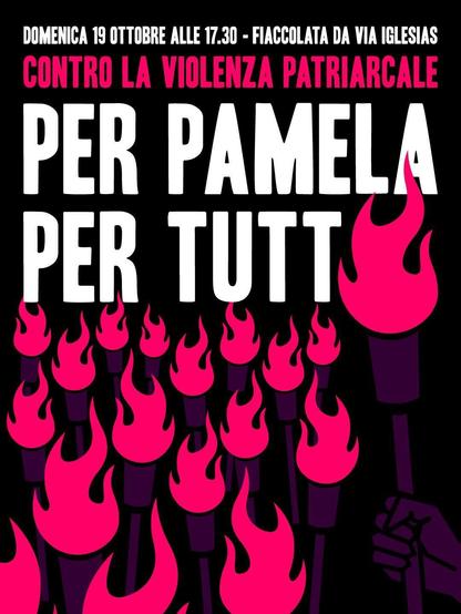 Il manifesto della fiaccolata che partirà questa sera da via Iglesias.