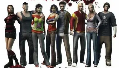 A group of college students posing for the 2007 video game Obscure 2.