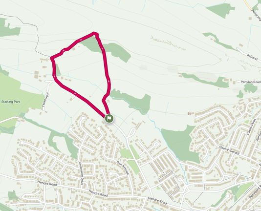 map of the circular route cleared by volunteers - all 750 metres of it!