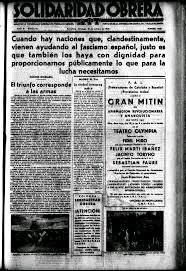 Portada del diario Solidaridad Obrera