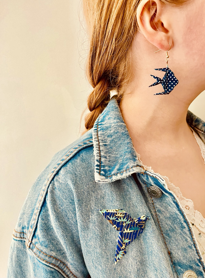 Pin’s et boucles d’oreilles en origami