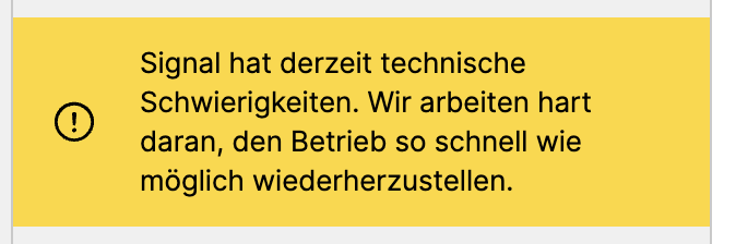 Signal hat Schwierigkeiten.