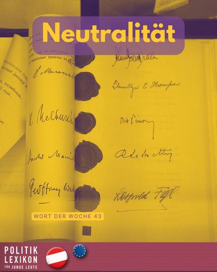 Vor 70 Jahren, am 26. Oktober 1955, wurde in Österreich das Neutralitätsgesetz unterzeichnet. Deshalb ist der 26. Oktober unser Nationalfeiertag. An diesem Tag wird jedes Jahr der Neutralität gedacht. Nach dem Ende des Zweiten Weltkrieges, in der Zeit des Kalten Krieges, verlangte die UdSSR von Österreich die Erklärung der „immerwährenden Neutralität nach Schweizer Muster“. Nur unter dieser Bedingung stimmte die UdSSR – eine der vier Besatzungsmächte – dem Staatsvertrag von Wien zu. Neutralität heißt aber nicht, dass man sich aus allen internationalen Konflikten heraushält. Sehr wohl vereinbar mit der Neutralität ist, dass neutrale Länder als Vermittler bei internationalen Konflikten auftreten oder sich auch an UNO-Friedenstruppen beteiligen.