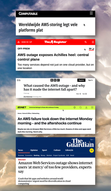 Media attention for AWS outage..