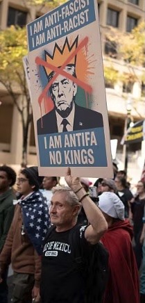 protester at No Kings