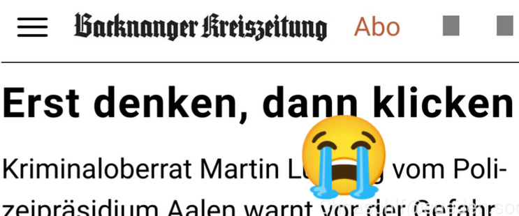 Erst denken, dann klicken. Überschrift aus der Backnang er Kreiszeitung.