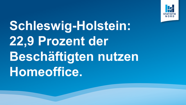 Schleswig-Holstein: 22,9 Prozent der BeschÀftigten nutzen Homeoffice.