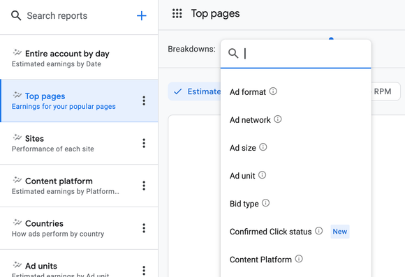 Google AdSense has a new breakdown filter named "Confirmed Click status"