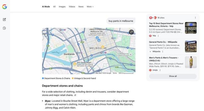 Google is testing different colored map pins in the map embed in Google AI Mode