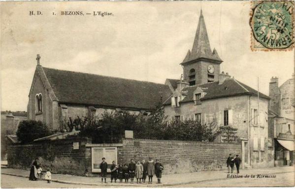 Bezons - L'Eglise à #Bezons (#ValDOise)  #CartePostaleAncienne 👉 https://cartorum.fr/carte-postale/134557/bezons-bezons-leglise