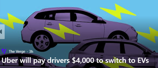 The Verge - 3h
Uber will pay drivers $4,000 to switch to EVs