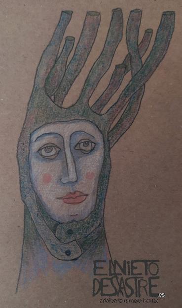 dibujo de una persona con un disfraz de pulpo