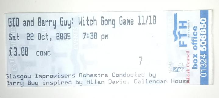 Concert ticket from 2005, priced at 3 GBP