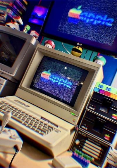 Apple IIe running a graphics slideshow