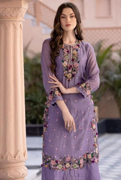 Palazzo Suit with Embroidery Sequence Work – Ready to Wear Pakistani Salwar Kameez
