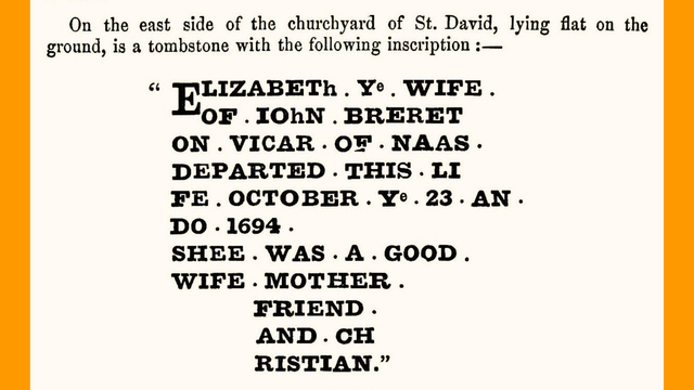 Transcript of a gravestone inscription.