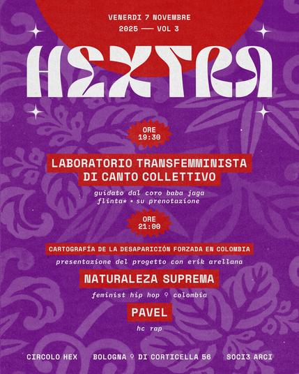 𝐇𝐄𝐗𝐓𝐑𝐀 vol 3: Lab Transfemminista di Canto Collettivo • Naturaleza Suprema (CO) • Pavel