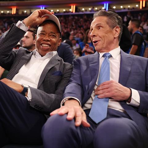 Mayor Eric Adams and former Gov. Andrew M. Cuomo shared a very public photo op at the Knicks game Wednesday evening.