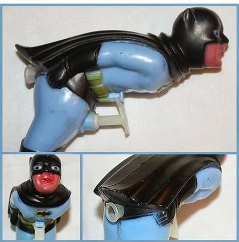 Batman water pistol, but the water comes out of his mouth, the trigger is on his groin, and the plug is in his butt.

Look, I'm not lying to you because you can't see, it really is that, I promise.