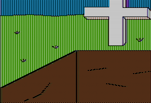 Apple II screen showing a shallow grave