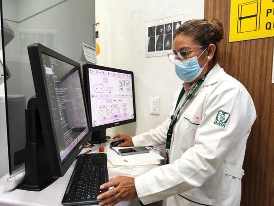 Medico IMSS en computadora