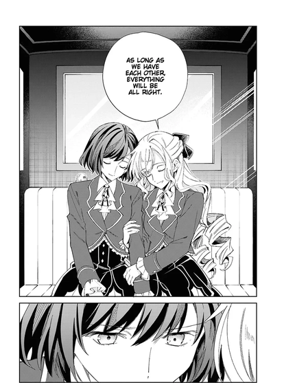 After coaxing her back in the carriage, Claire holds her partner's arm lovingly, leans into her, and says, "As long as we have each other other, everything will be alright." But Rae looks pensive.