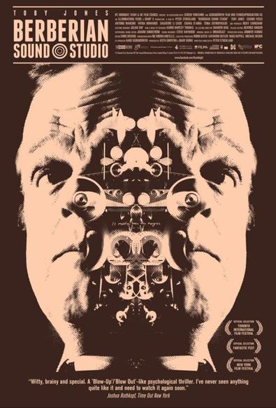 Poster for the film. This is sepia toned and has a vintage style. Main image is the face of the main character, split in two with vintage film camera inserted between the two halves of the face