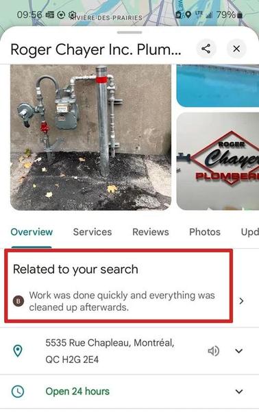 Google Business Profiles with "Related to your search" box